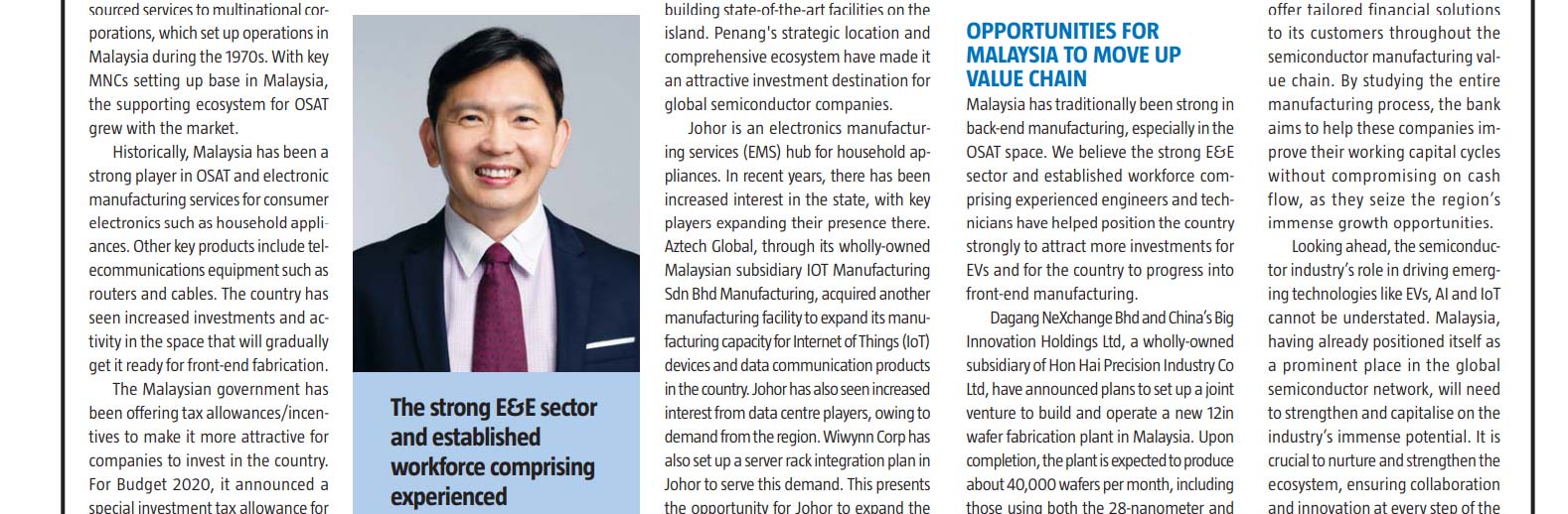 Malaysia is well positioned to support growth in the semiconductor space