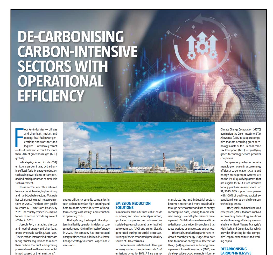 De-Carbonising Carbon-Intensive Sectors with Operational Efficiency